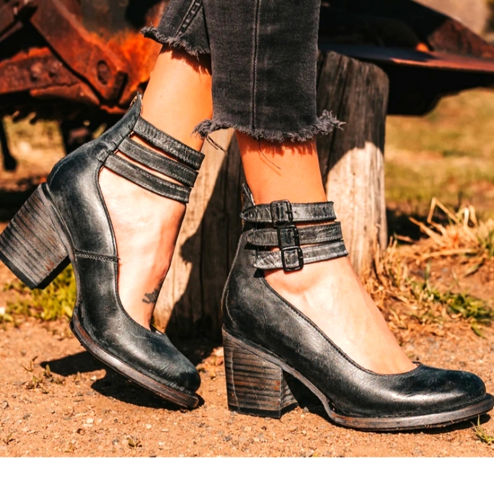 NWOT Freebird Randi Handmade Leather Block Heels